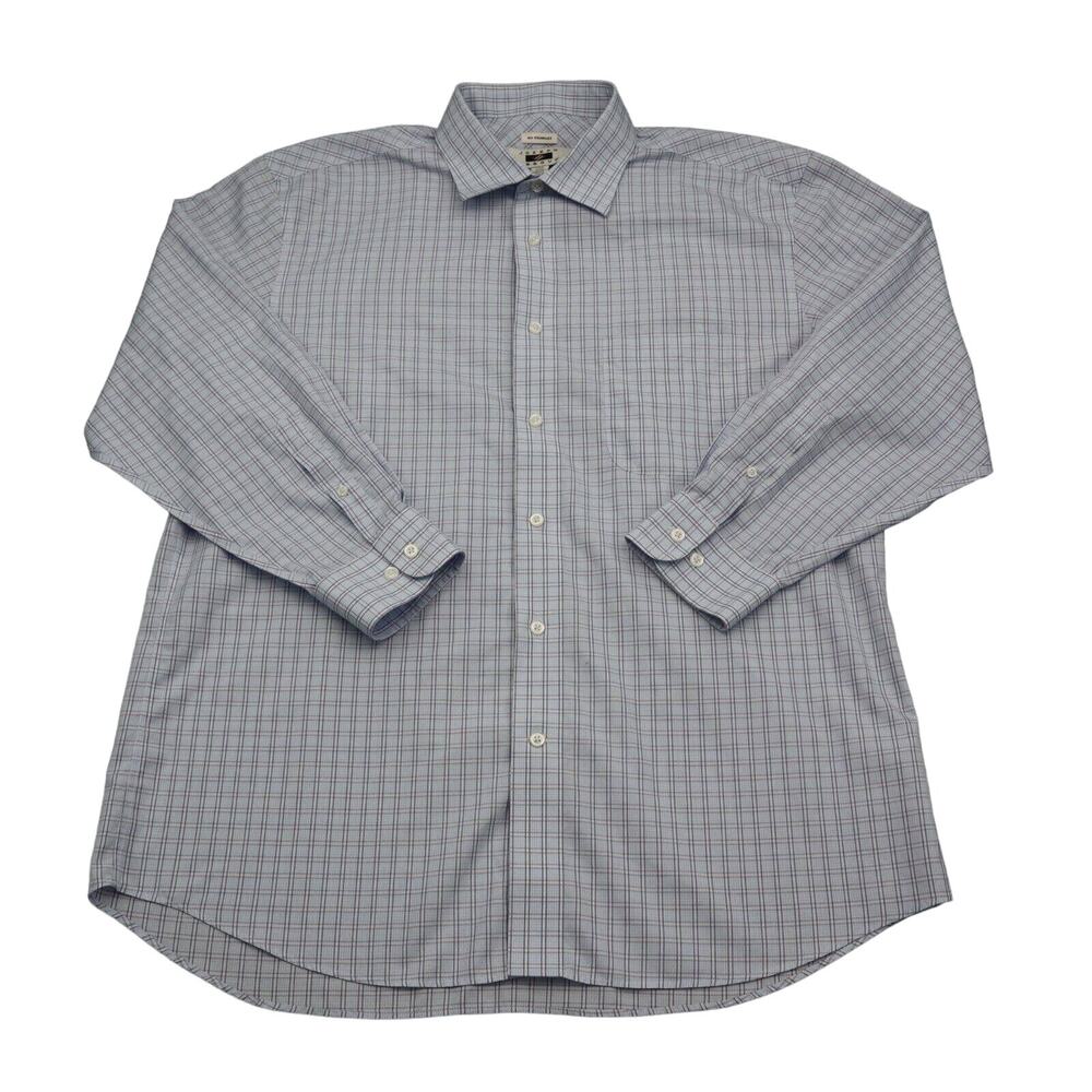 Joseph Abbound Shirt Mens 32 Blue Plaid Button Up Long Sleeve Collared Top